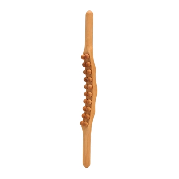 Wooden Scraping Stick Wave Handle Massage Roller Stick Hand Polished Gua Sha Massage Stick