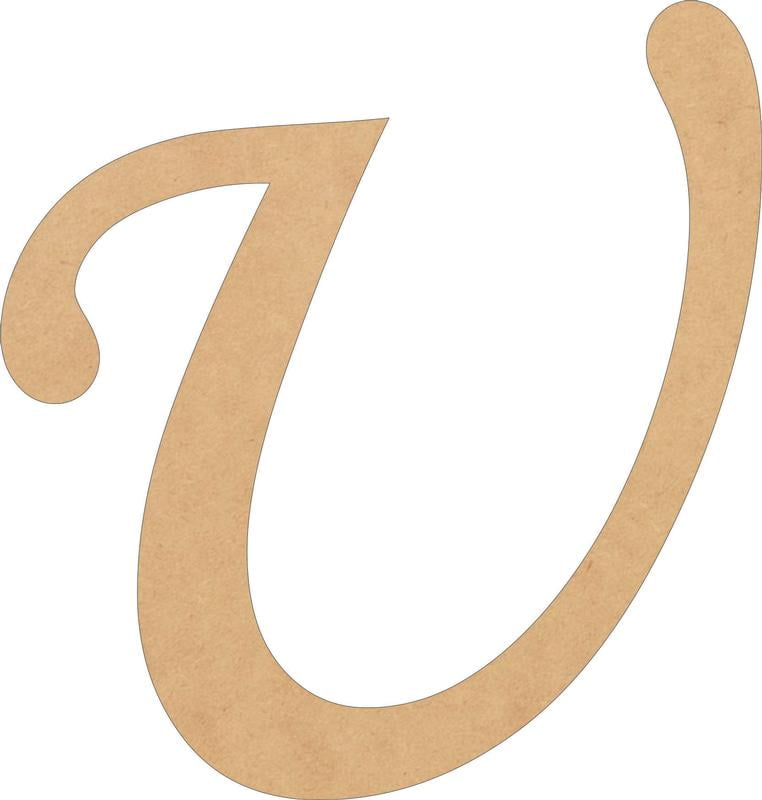 Wooden Script Letters, Unfinished 16'' Tall Alphabet U, Blank Wall ...
