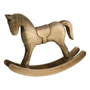 Wooden Sculpture Rocking Horse Statue Art Ornament Rustic Design As a Housewarming Gift for Porch Countertop