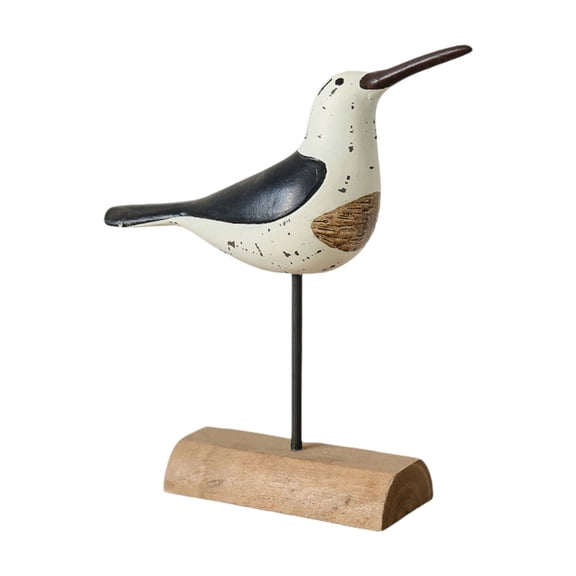 Wooden Seagulls Figurines,Mediterranean Styles Bird Statues Ornament for Beach