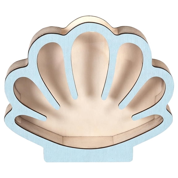 Wooden Seashell Collection Storage Box with Acrylic Panel Seashell Display Case Coastal Decor