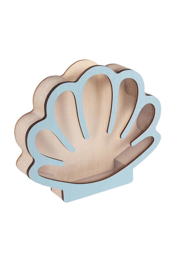 Wooden Seashell Display Case with Acrylic Panel,Sea Shell Holder, Sea Shell Storage Box Decor,Sea Glass Shark Tooth Starfish Storage Collection Shadow Box,for Collectors Memory Keepsake Box
