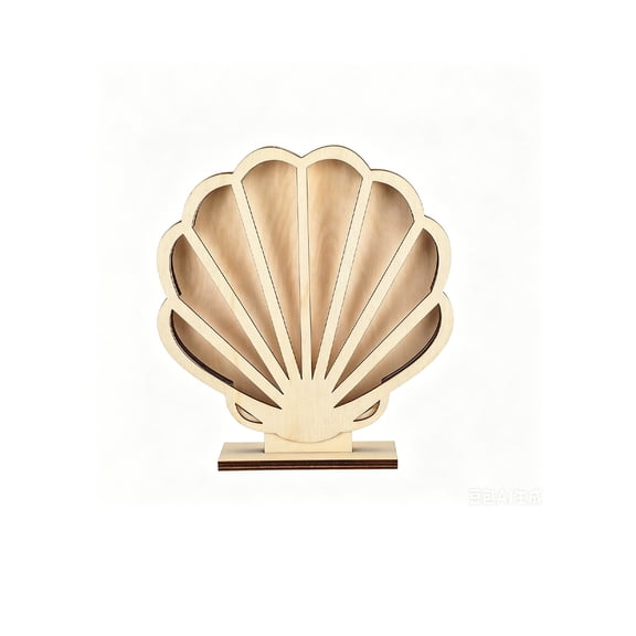 Wooden Seashell Storage Box - Beach-inspired Decor with Transparent Window for Seashells, Stones & Dried Flowers - Versatile Desktop Organizer for Home, Entryway, and Bedroom Decor