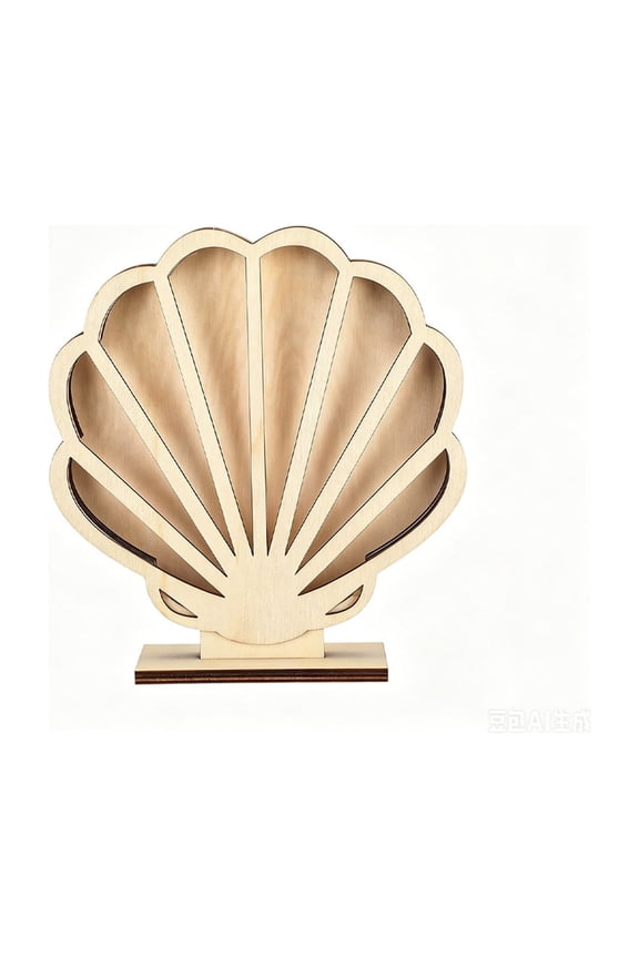 Wooden Seashell Storage Box Summer Beach Decoration Box Seashell Display Box Desktop Storage Wooden Box Ornament