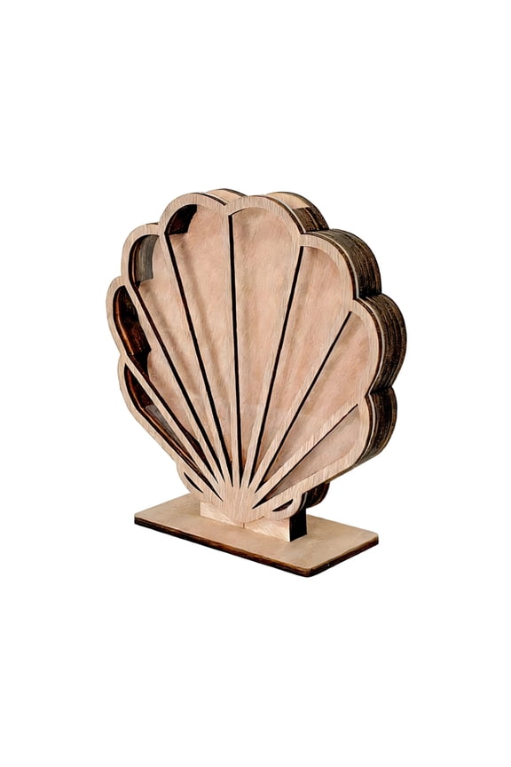 Wooden Seashells Display Case with Acrylic Window,Sea Shell Holders,Memory Keepsakes Box,Coastal Homes Room Decors