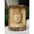 thumbnail image 1 of Wooden Serene Buddha Bust Head Crocodile Wood Statue Hand Carved Sculpture Handmade Figurine Decorative Home Decor Accent Handcrafted, 1 of 3