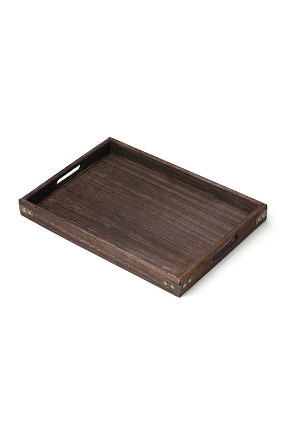 Wooden Service Tray With Handles Serve For Coffee Handmade Classic Wooden Tray