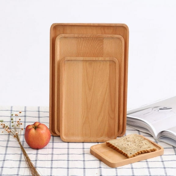 Wooden Serving Platter for Bar Coffee Party Rectangle Food Trays Decorative Wood Plates Rectangular Fruit Tray Vegetable Platter Dish Cheese Serving Boards Charcuterie Boards