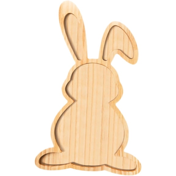 Wooden Serving Platter Decorative Tray Tabletop Ornaments Rustic Snack Plate Cute Dining Plate, for Bread Snack Coffee Table, Rabbit Shaped