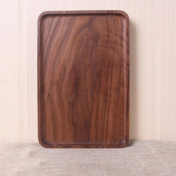 Wooden Serving Tray For Charcuterie Board Rustic Walnut Wood Tray Rectangle Tea Tray Coffee Table Tray Kitchen Dinnerware Decor Decorative Wood Dessert Tray Wood Jewelry Vanity Tray - Brown