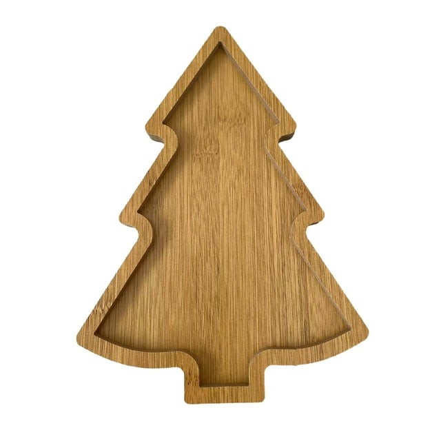 Wooden Serving Tray Christmas Tree Tray Plate Charcuterie Dessert Board