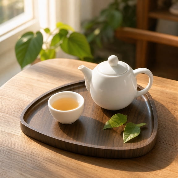 Wooden Serving Tray for Coffee Table Snacks Fruit, Rustic Wood Organizer Tray for Home Kitchen Countertop Vanity Decor, Perfume Tray,Trinket Dish for Home Decor(8.9"x8.7")