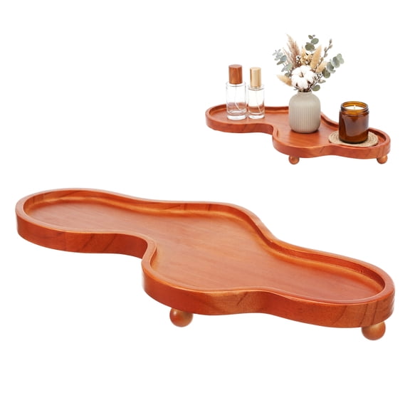 Wooden Serving Tray Decorative Cloud Shaped Jewelry Tray Irregular Wooden Perfume Plate for Snacks Jewelry Ring Key