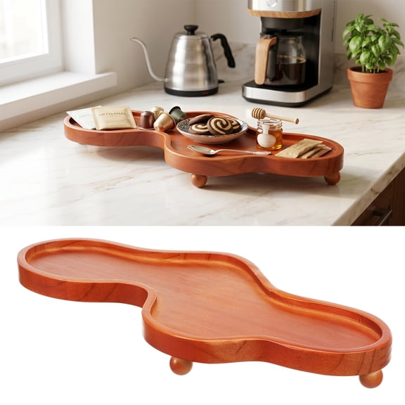 Wooden Serving Tray Decorative Cloud Shaped Jewelry Tray Irregular Wooden Perfume Plate for Snacks Jewelry Ring Key