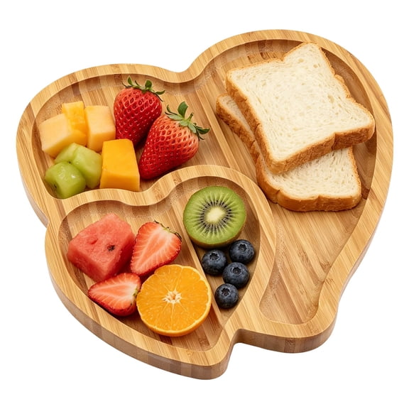 Wooden Serving Tray, Double Heart Shape Cheese Board Platter, Decorative Serving Tray Appetizer Plate Charcuterie Board for Snack Candy Food Fruit, Wedding Housewarming Present