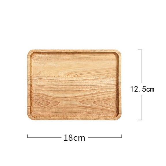 Wooden Serving Tray - Natural Wooden Grain Decorative Coffee Table Serving Tray - Food & Drink Holder Platter for Kitchen & Living Room - Tea Serving Tray with Handles