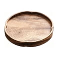 thumbnail image 1 of Wooden Serving Tray, Non-Slip Wood Platter for Coffee Table Snack Pastry Fruit Jewelry Aromatherapy Decorative Tabletop Storage Dish Round, 1 of 7