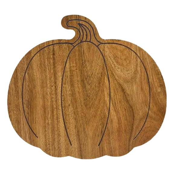 Wooden Serving Tray Pumpkin Charcuterie Board Rustic Handle for Halloween Fall Kitchen Decor