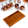 thumbnail image 1 of Wooden Serving Tray, Rectangle Wooden Tea Tray Fruit Snack Candy Dish Coffee Table Tray Countertop Organizer for Kitchen Countertop Home Decor (12*22cm), 1 of 8