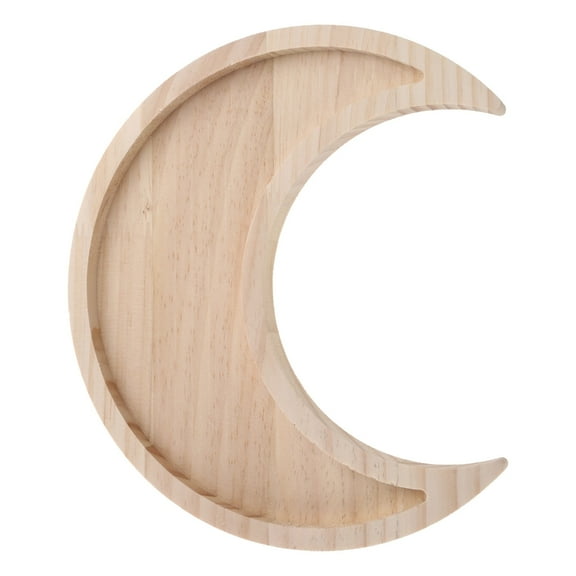Wooden Serving Tray Rustic Tableware Dessert Dish Moon for Sun Shape Jewelry Plate Bowl Eid Mubarak Supplies