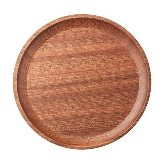 Wooden Serving Tray Tea Platter Dinner Plates Fruit Dishes Charcuterie Board Round