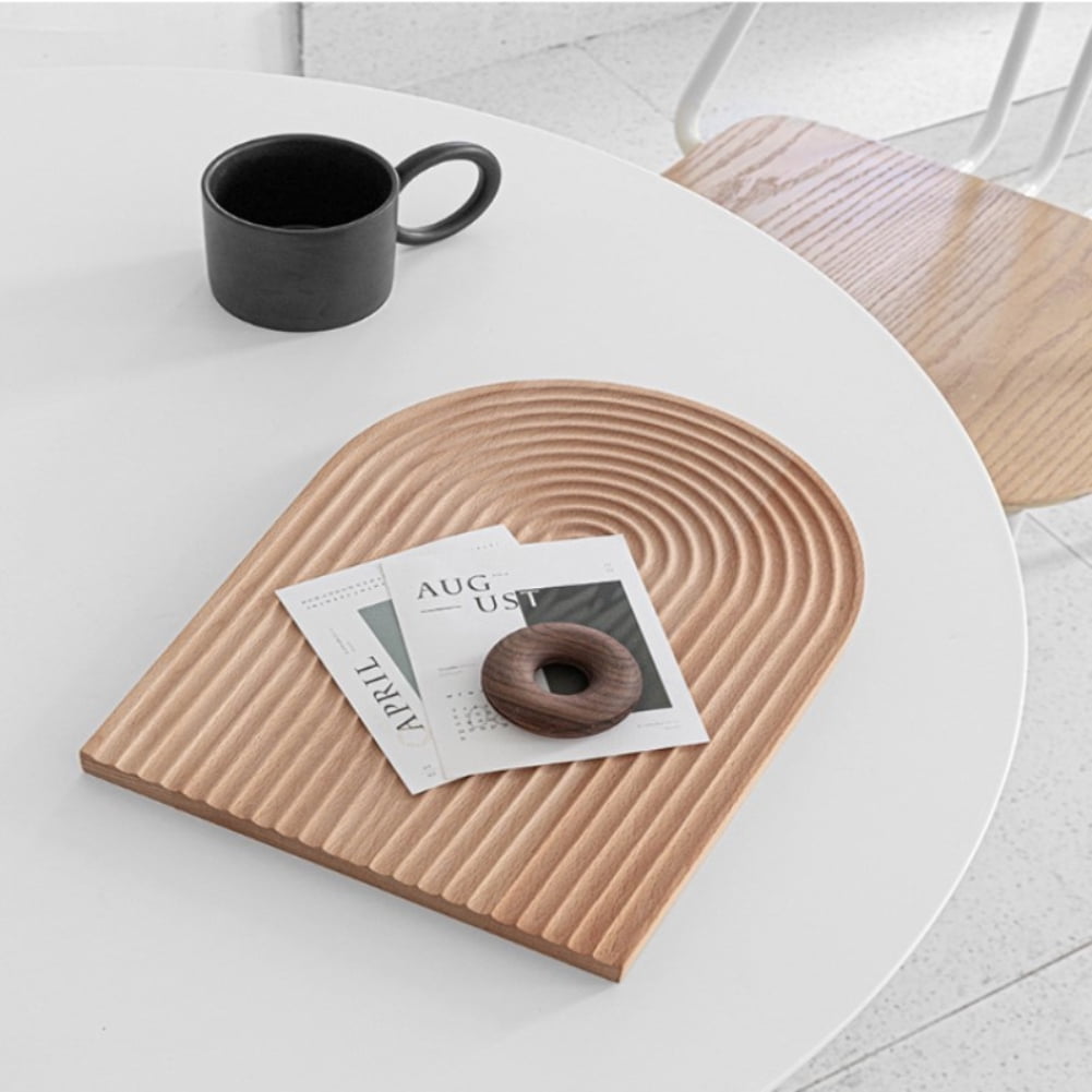 Wooden Serving Tray Wave Shaped Natural Wooden Decorative Tray Food