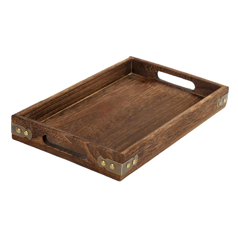 Wooden Serving Tray with Handle Eating Tray Easy to Clean