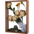 thumbnail image 1 of Wooden Shadow Box Frame Dried Flowers Display Frame Deep Picture Photo Postcard Showing Specimen Frame DIY Crafts Tabletop Decor for Anniversary Wedding Graduation Travel 7.9x11.9x2.3 Inch, 1 of 9