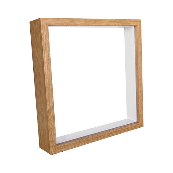 Wooden Shadow Box Frame with Deep Display Case, Square Picture Frame in Wood Finish, for Cash Gifts and Wall Mounted Display