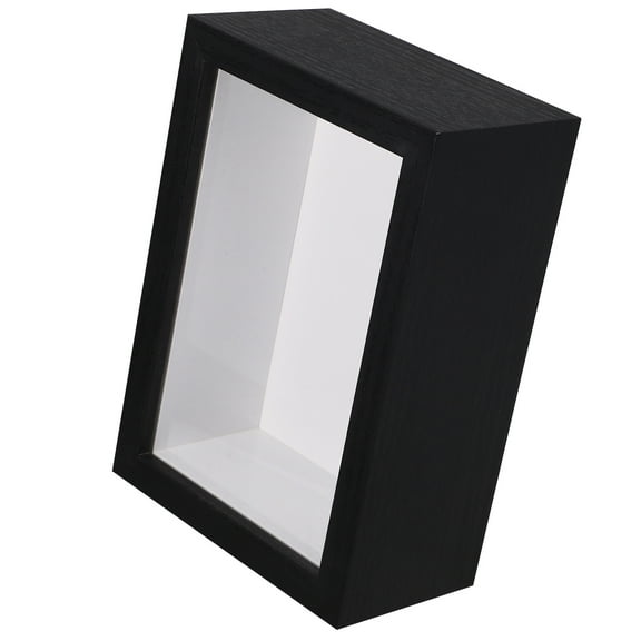 Wooden Shadow Box with Glass Window Retro Keepsake Display Frame for Butterfly Specimens Dried Flowers Medals and Photos Black