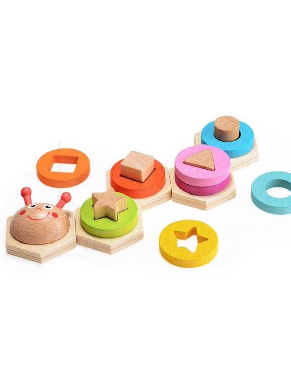 Wooden Shape Sorting Stacking Puzzle