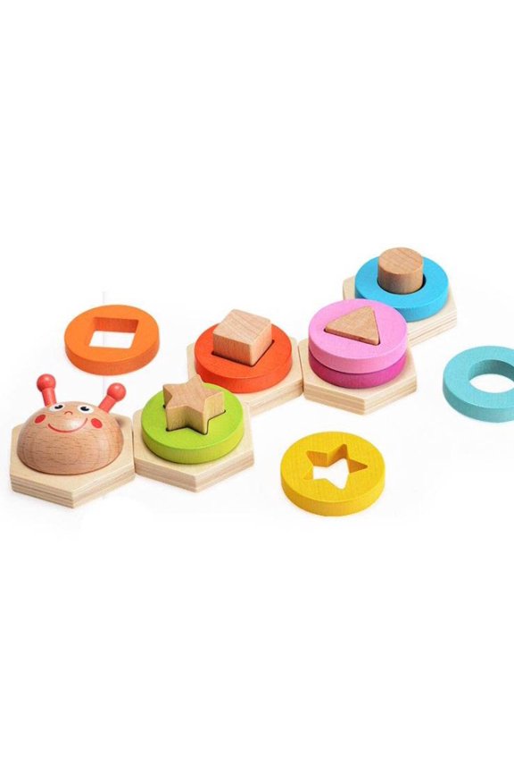 Wooden Shape Sorting Stacking Puzzle