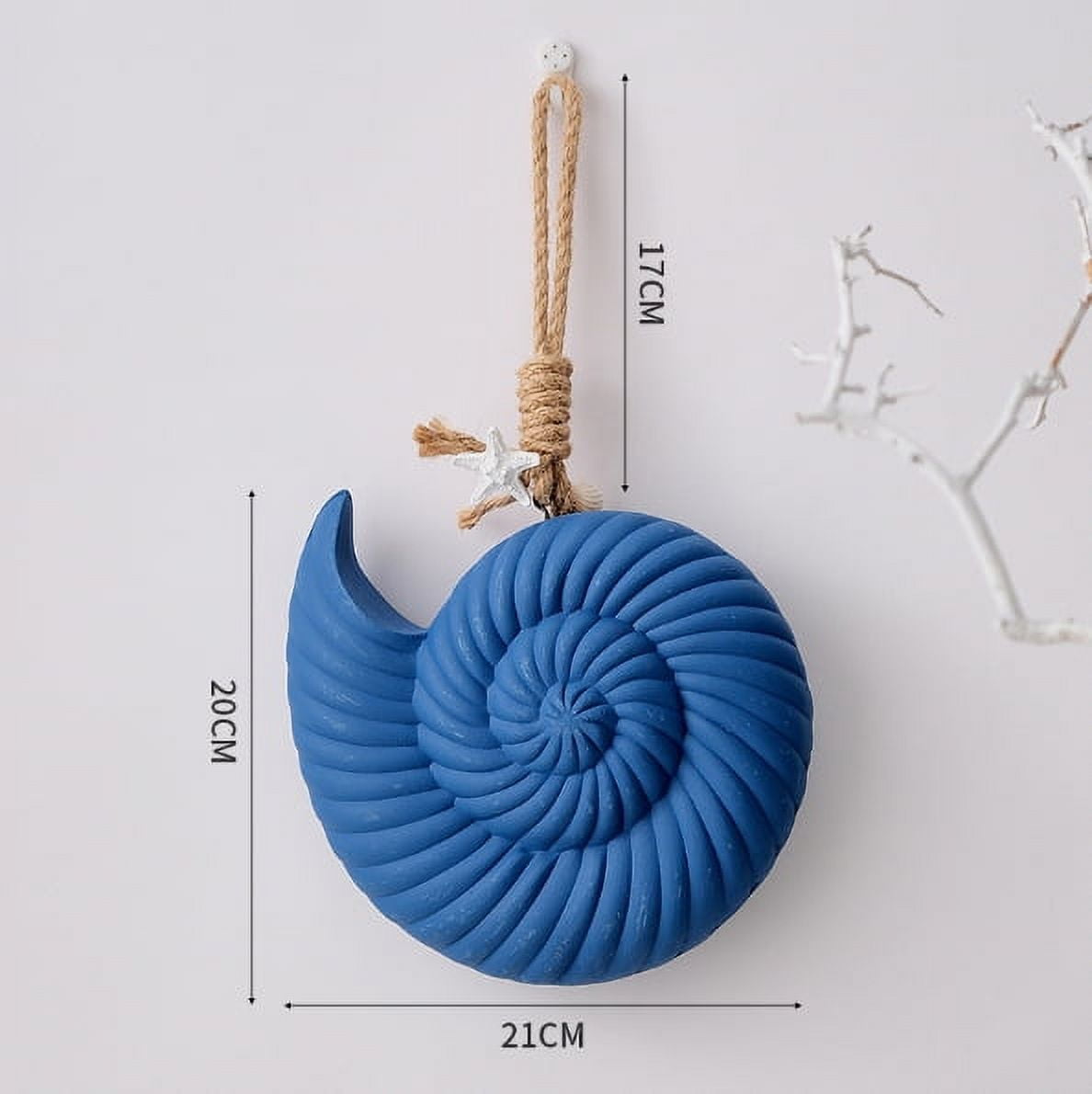 Shell Rope Decor Wooden Shell Home Wall Decor Distressed Wall Sculpture with Jute ...