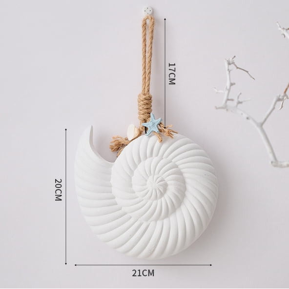 Shell Rope Decor Wooden Shell Home Wall Decor Distressed Wall Sculpture with Jute ...
