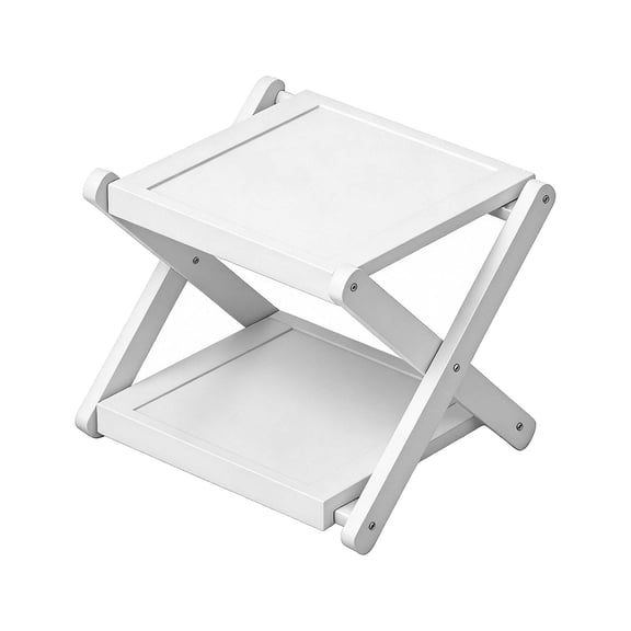 Wooden Shoe Rack - No Assembly Required, Tall Narrow Foldable Shoe Organizer, Space-Saving Multifunctional Shelf for Entryways, Corners, Bedrooms, Balconies, 2 Layer White