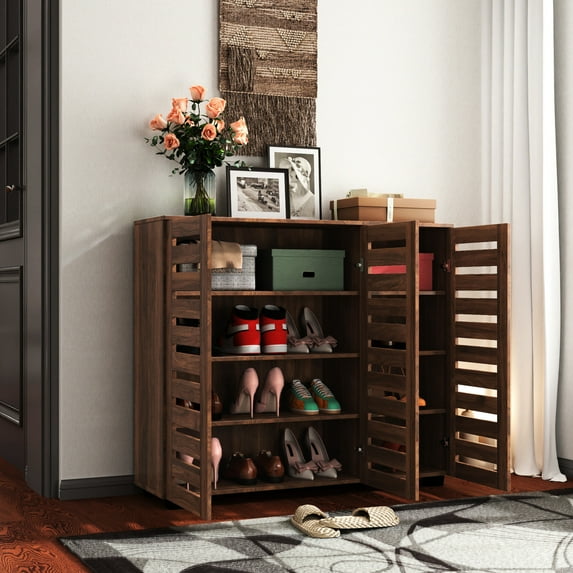 Wooden Shoe Rack Organizer | Flexible Partitions for Different Shoe ...
