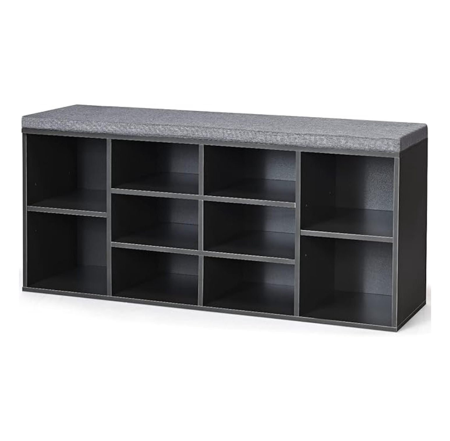 Wooden Shoe with Cushion, 10-Cube Shoe Rack Cabinet w/Adjustable ...