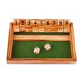thumbnail image 1 of Wooden Shut The Box Dice Game, Classic Board Game With Double-Sided Numeric Tiles, Math & Strategy Game For Family Pub Party, Single & Double Player 1 Game Board & 2 Dice,, 1 of 8