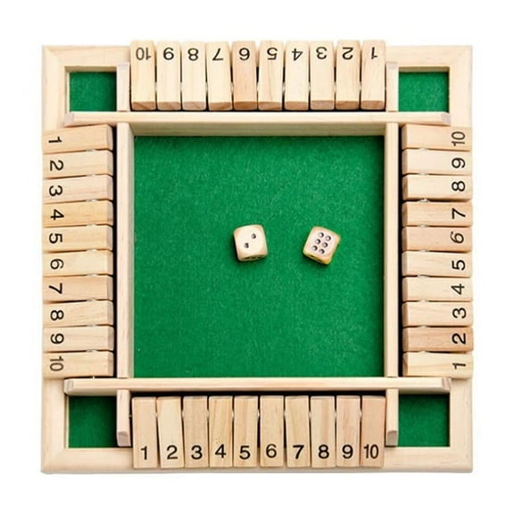 Wooden Shut The Box Dice Game 1-4 Players,Table Family Board Game for Kids and Adults,Suitable for Party Classroom Home or Pub