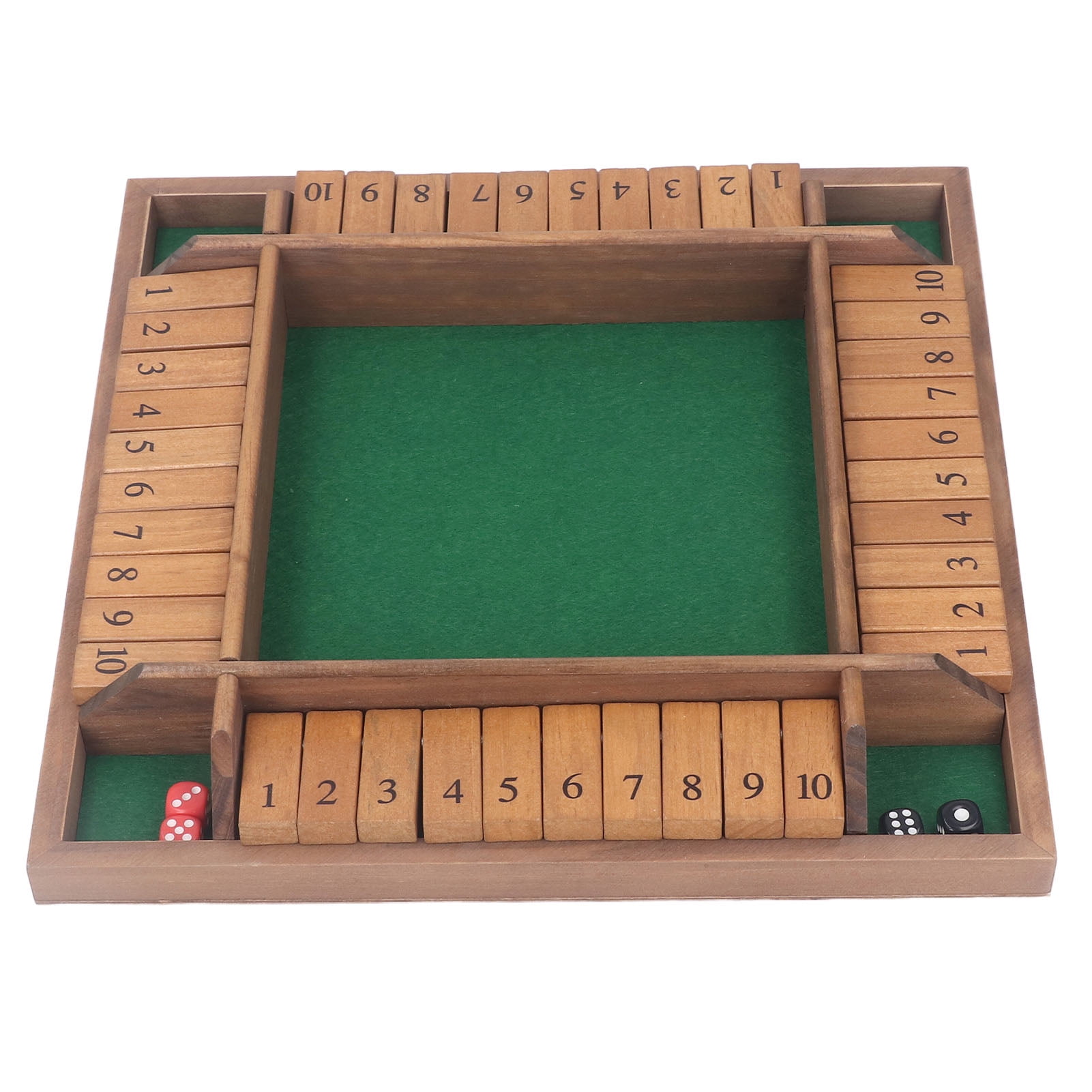 Wooden Shut The Box Dice Game, 4 Players Shut The Box Dice Game