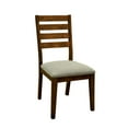 thumbnail image 1 of Benzara Wooden Side Chair With Gray Fabric Padded Seat, Brown, Pack Of Two, 1 of 1
