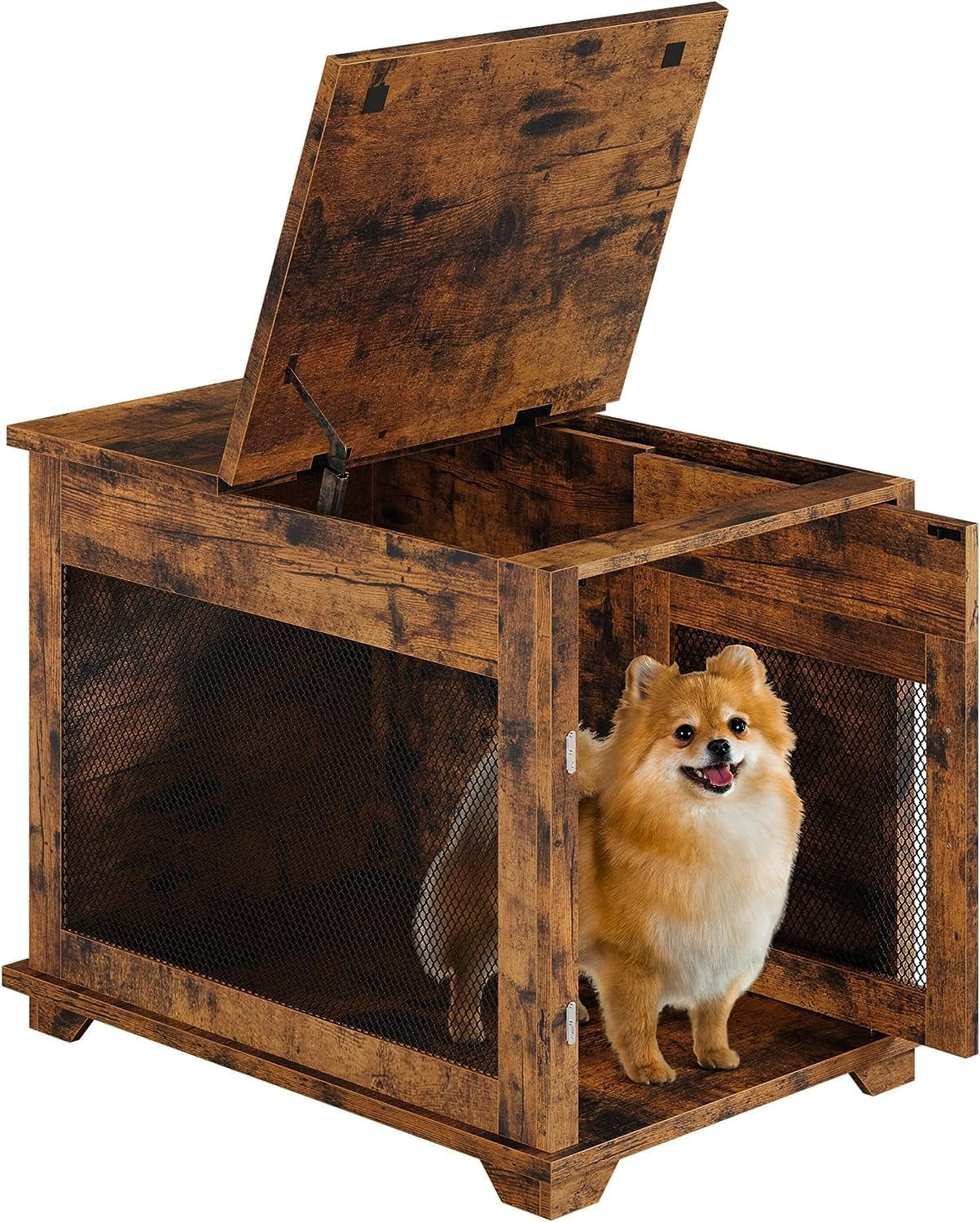 Wooden Side End Table Dog Kennel,Dog Crate Furniture,HeavyDuty ChewResistant Dog Cage for