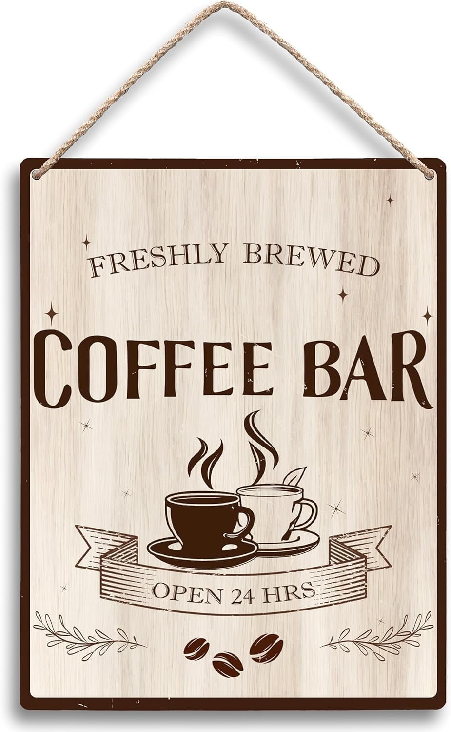 Wooden Sign 8x10 Inch Freshly Brewed Coffee Bar Open 24 Hours Hanging wooden-sign-8x10-inch-freshly-brewed-coffee-bar-open-24-hours-hanging