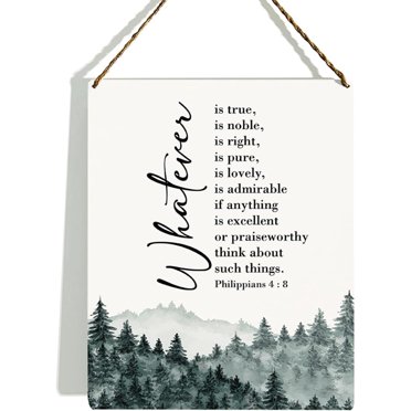 Inspirational Wood Hanging Plaque - 30x15cm Farmhouse Wall Decor, Wooden Sign For Home, Office, Housewarming Gift