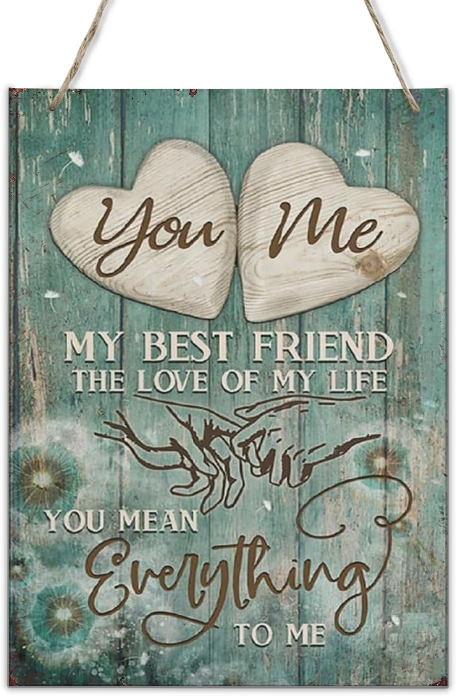 Wooden Sign 8x12 Inch Wood Sign Retro Couple Portrait Holding Hands ...