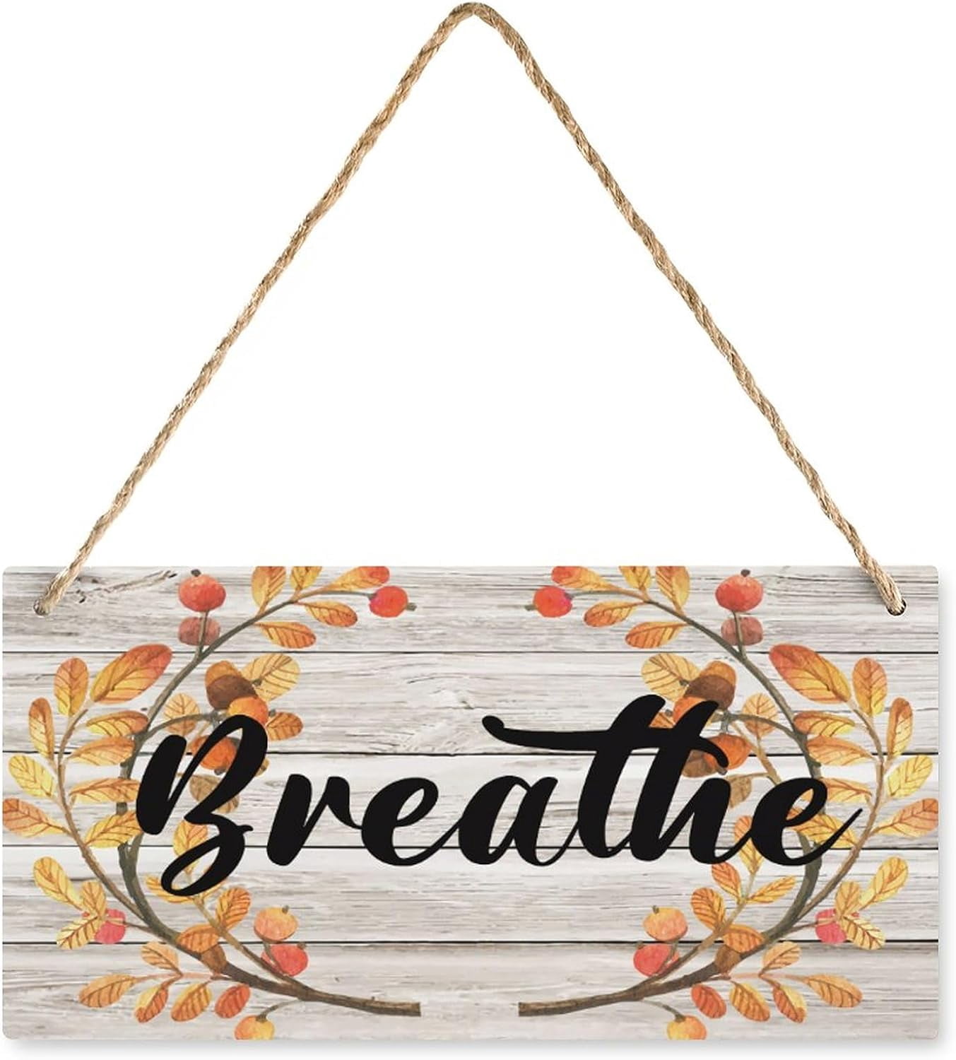 Wooden Sign Breathe - Mindfulness Rustic Vintage Wall Art, Bedroom/Home ...