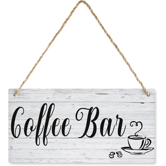 Wooden Sign Coffee Bar - Rustic Vintage Wall Art, Bedroom/Home/Living ...