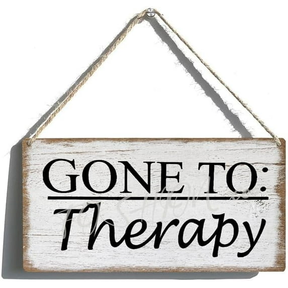 Wooden Sign Decorations Gone To Therapy Funny Family Humor Go Rustic Wall Hanger Farmhouse Wall Art Wall Decor For Home 12 X 6 Inch, wood9