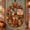 Rustic Fall Thumbnail Wooden Sign Deer Woodland Fall Wreath for Rustic Autumn Entryway Decor ...