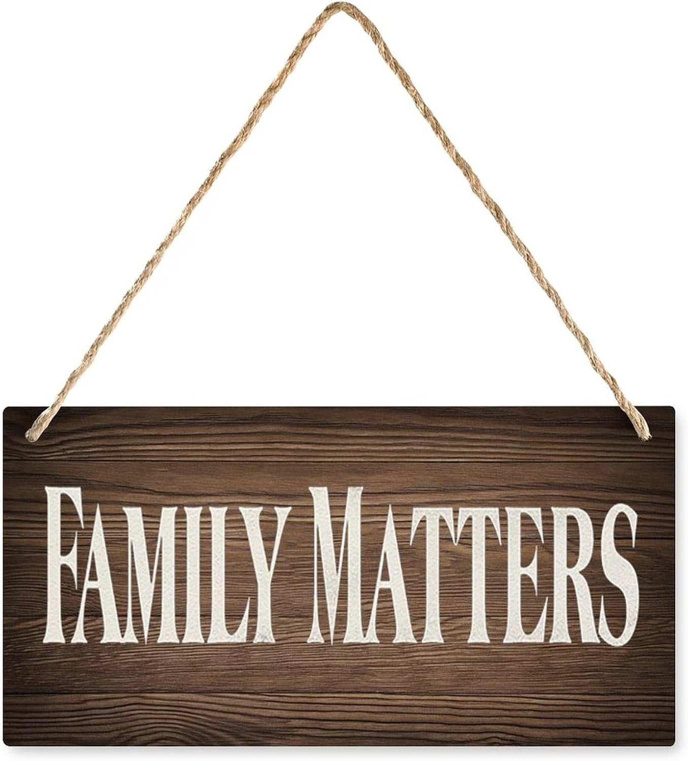 Wooden Sign Family Matters - Vintage Rustic Brown Wall Hanging ...